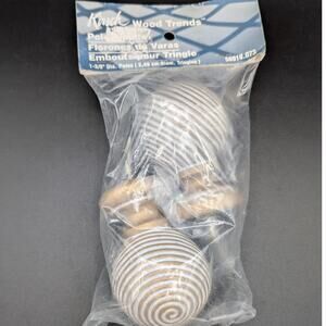 Kirsch Curtain Rod Finials Wooden Sphere New old stock Vintage Y2k Home Decor